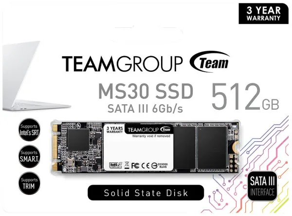 TEAM GROUP TeamGroup M.2 2280 512GB MS30 NGFF SSD SATA3 530/430MB/s TM8PS7512G0C101 Slika 4