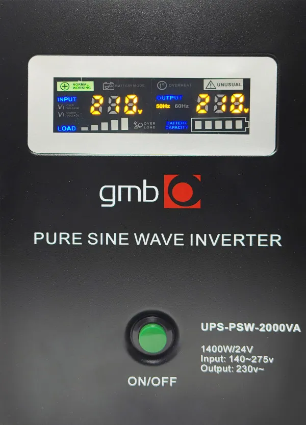 GEMBIRD UPS-PSW-2000VA GMB LONG, cist sinusni pretvarac sa produzenom autonomijom 1400W-220V/24V Slika 3