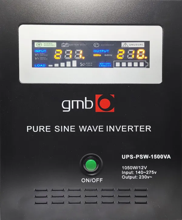 GEMBIRD UPS-PSW-1500VA GMB LONG, cist sinusni pretvarac sa produzenom autonomijom 1050W-220V/12V Slika 3