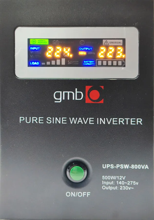 GEMBIRD UPS-PSW-800VA GMB LONG, cist sinusni pretvarac sa produzenom autonomijom 500W-220V/12V Slika 3