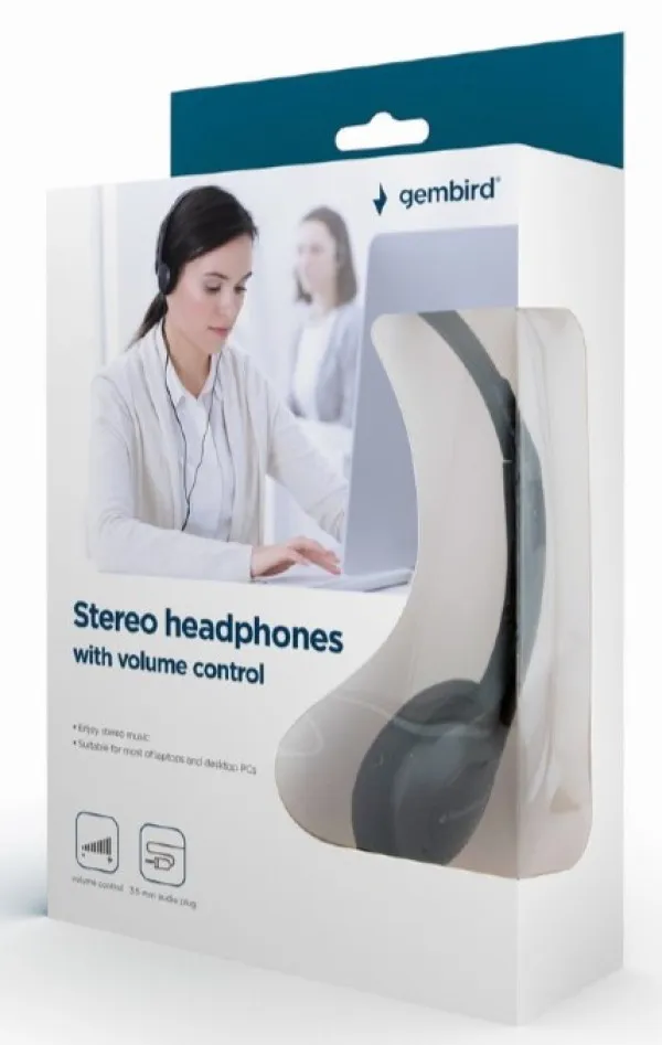 GEMBIRD MHP-123 Gembird Stereo slusalice sa volume kontrolom black Slika 1