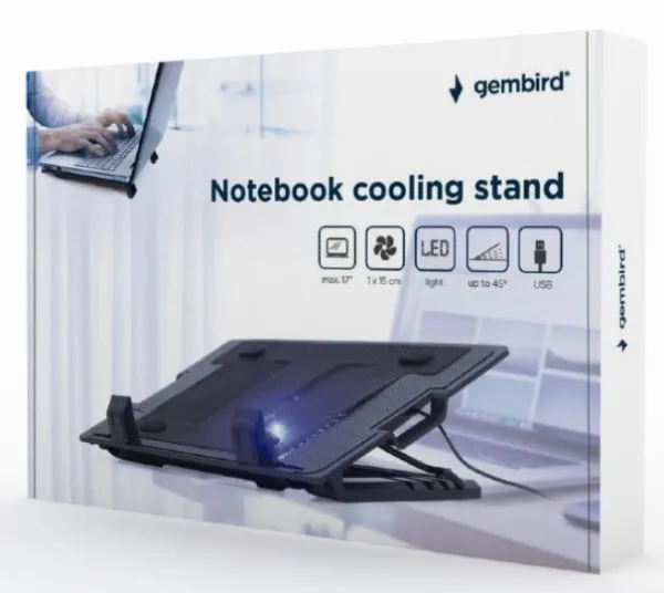 GEMBIRD NBS-1F17T-01 Gembird hladnjak za laptop, 17inc 150mm Fan, USB, 370x265mm, Ergo Stand A Slika 4