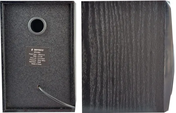 GEMBIRD SPK-B23 * Gembird Stereo zvucnici black Wood, 2.5 inch, 6W RMS (2x3W) USB pwr, volume control, 3,5mm Slika 1