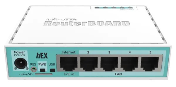 MikroTik RB750Gr3 heX 5xGigabit, Dual Core 880MHz CPU, 256MB RAM, USB, microSD, RouterOS L4 (264) Slika 2