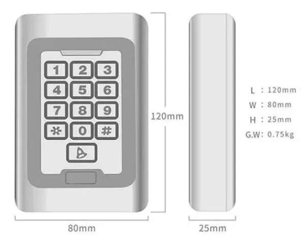 GEMBIRD SMART-KPS-LOCK-Door Gembird metalno kuciste IP65 vodootporno RFID EM kartica, kontrola pristupa Slika 4