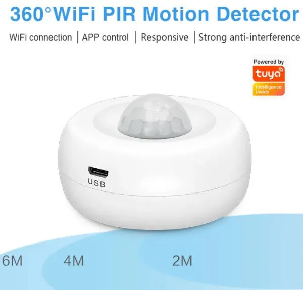 GEMBIRD ZIGBEE-SMART-PIR-MS08 Gembird Tuya Smart WiFi PIR senzor detektora pokreta ljudskog tela,infracrveni Slika 4