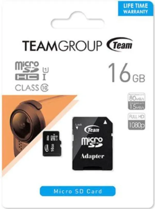 TEAM GROUP TeamGroup MICRO SDHC 16GB 80/15MB/s UHS-I U1 C10 +SD Adapter TUSDH16GCL10U03 Slika 2