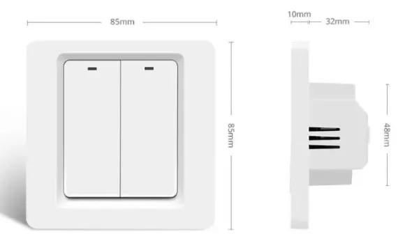 GEMBIRD ZIGBEE-SWITCH-DS102 Gembird RSH Tuya WiFi Pametni kucni prekidac sa 2tastera EU Standard Slika 3