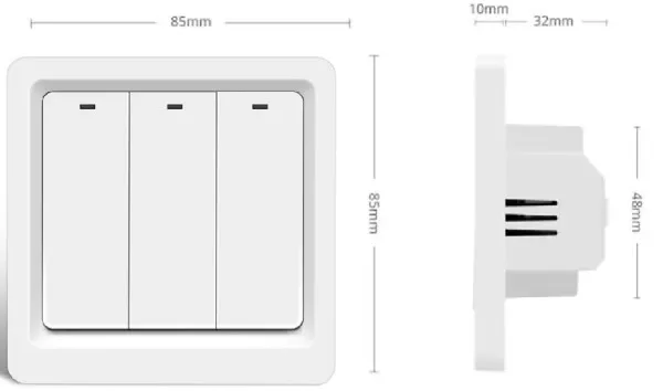 GEMBIRD ZIGBEE-SWITCH-DS103 Gembird RSH Tuya WiFi Pametni kucni prekidac sa 3tastera EU Standard Slika 3