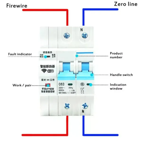 GEMBIRD ZIGBEE-SMART-SWITCH BREAKER Gembird Tuya prekidac-osigurac APP Glasovna kontrola Alexa Google Smart- Slika 1