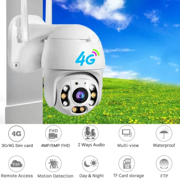 GEMBIRD CAM-IP4MP-EP9-EU 4G GMB kamera 4 mpix microSD iCSee xmeye pro app Two-way voice PTZ ip66 Slika 1