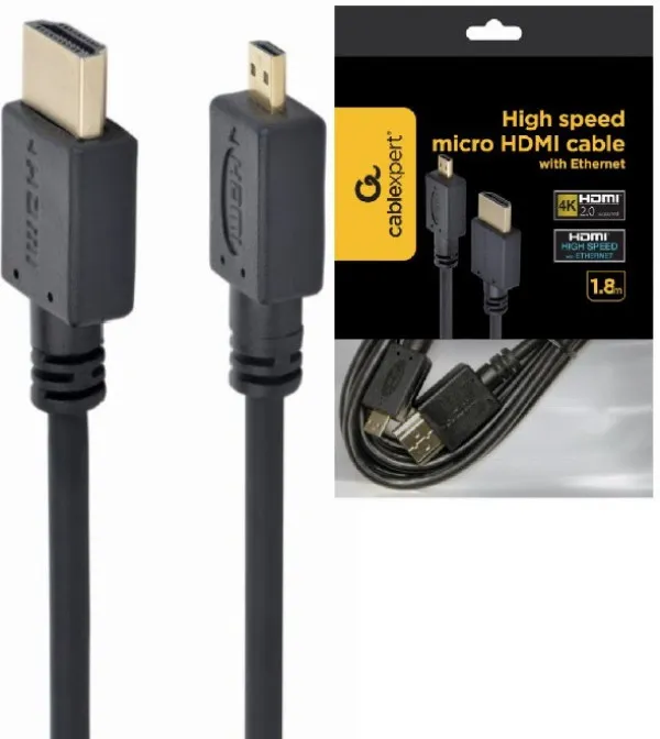 GEMBIRD CC-HDMID-6 Gembird HDMI male to micro D-male black kabl 1.8m Slika 4