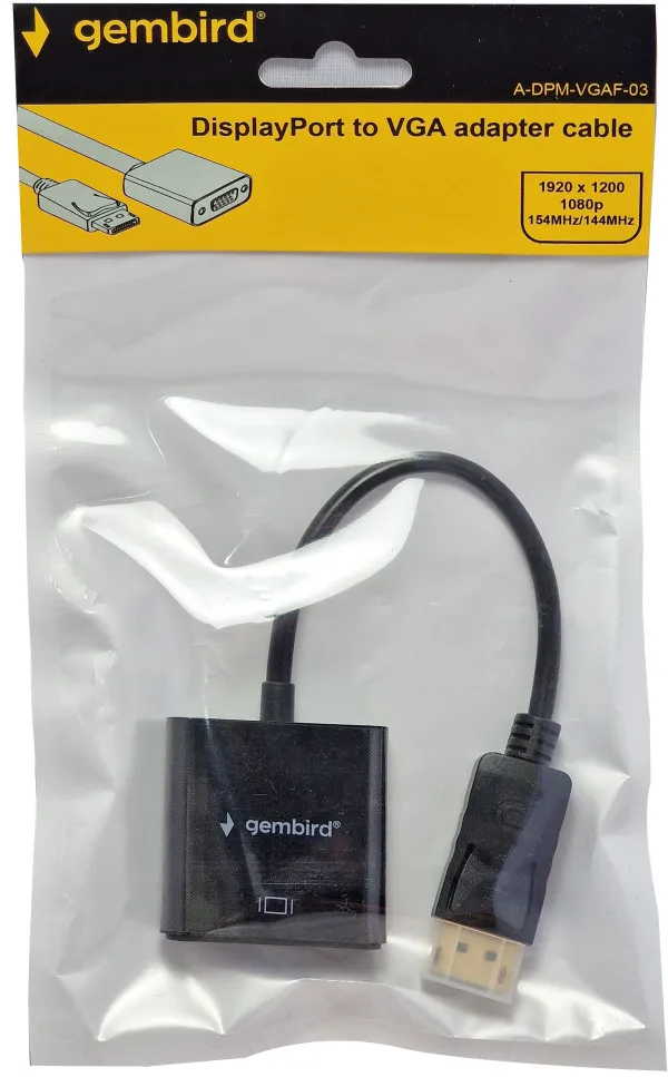 GEMBIRD A-DPM-VGAF-03 ** Gembird DisplayPort to VGA adapter cable, BLACK (381) - Image 2