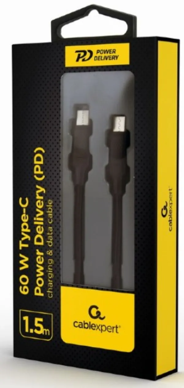 GEMBIRD CC-USB2-CMCM60-1.5M Gembird 60W Type-C Power Delivery (PD) charging & data cable, 1.5m Slika 2