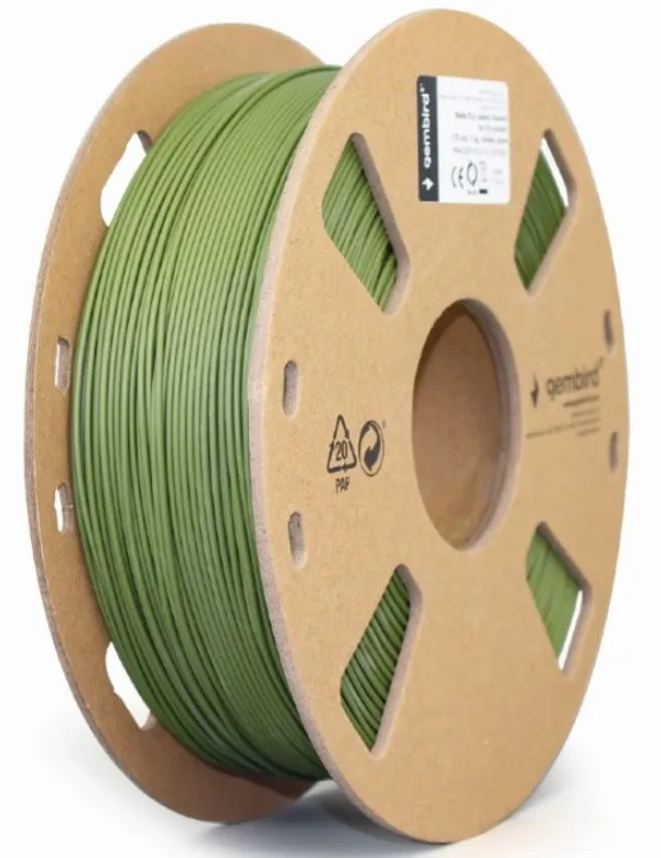 GEMBIRD 3DP-PLA-01-MTMG Mat PLA Filament za 3D stampac 1.75mm, kotur 1KG, military green Slika 2