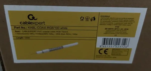 GEMBIRD KABL-COAX-RG6/100 white (X553) koaksialni kabl RG6 bez konektora, conductivity 18%,6.5mm,100m- Slika 3