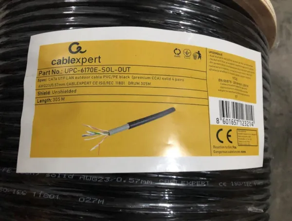 UPC-6170E-SOL-OUT Gembird, UTP cat.6 Outdoor, solid 23AWG, 0.57mm PREMIUM CCA kotur pun presek 305m Slika 4