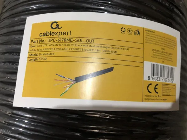 GEMBIRD UPC-6170ME-SOL-OUT Gembird, UTP cat.6 Outdoor+SAJLA, solid 23AWG, PREMIUM CCA kotur pun presek 305m Slika 3