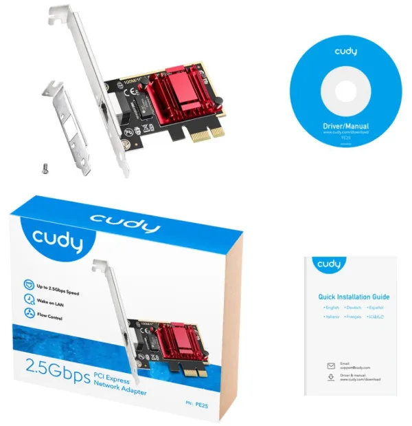 CUDY Cudy PE25 RJ45 2.5Gbps PCI Express Network Adapter, RTL8125 Slika 4