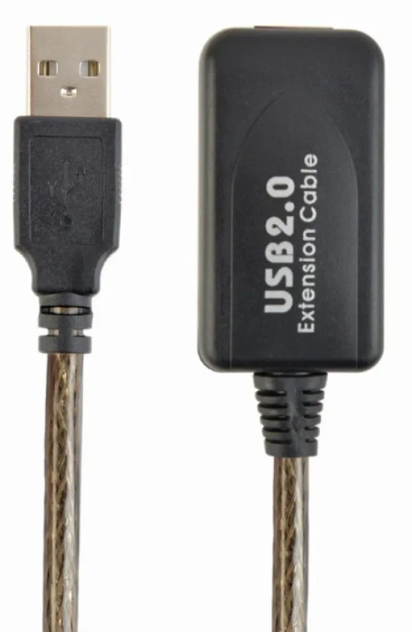 UAE-01-10M Gembird USB 2.0 active extension cable, black color, bulk package, 10m Slika 2