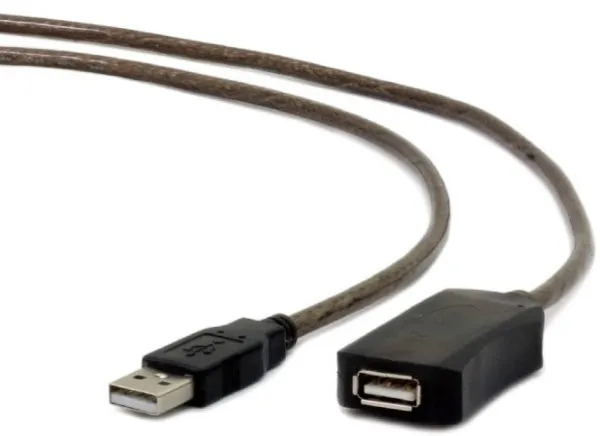 UAE-01-10M Gembird USB 2.0 active extension cable, black color, bulk package, 10m Slika 1