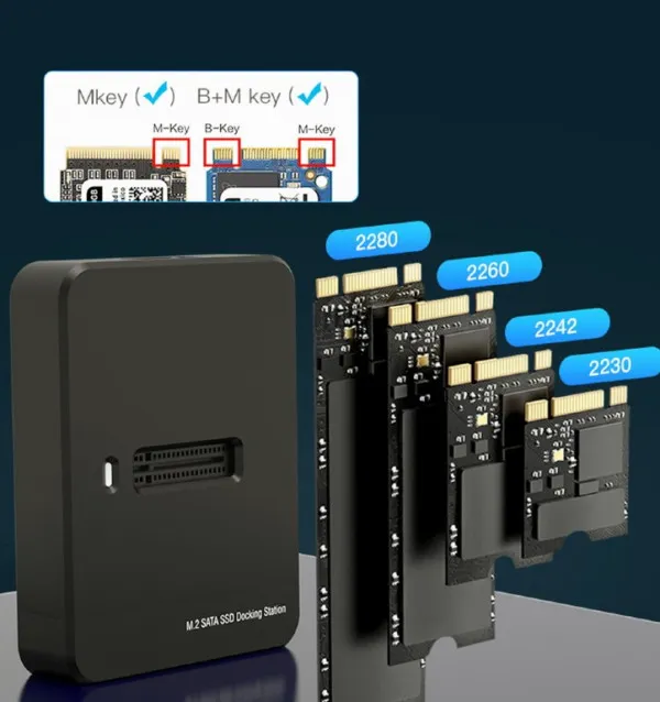 GEMBIRD DD-U3M2 Gembird Desktop USB Type-C M.2 SATA & NVME SSD drive docking station, black Slika 6