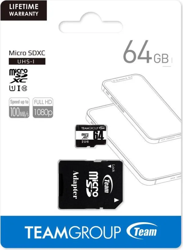 TEAM GROUP x-TeamGroup MICRO SDXC 64GB 100/20MB/s UHS-I U1 C10 +SD Adapter TUSDX64GCL10U03 FO Slika 2