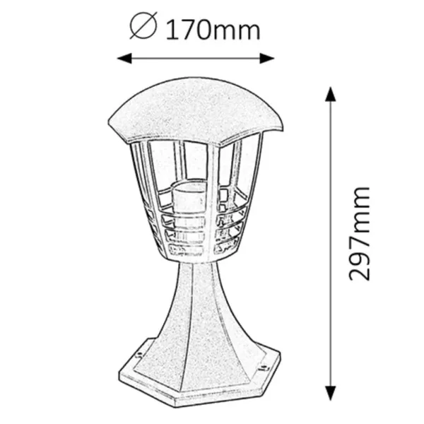 Marseille spoljna podna lampa E27 60W IP44 crna (8619) Slika 3