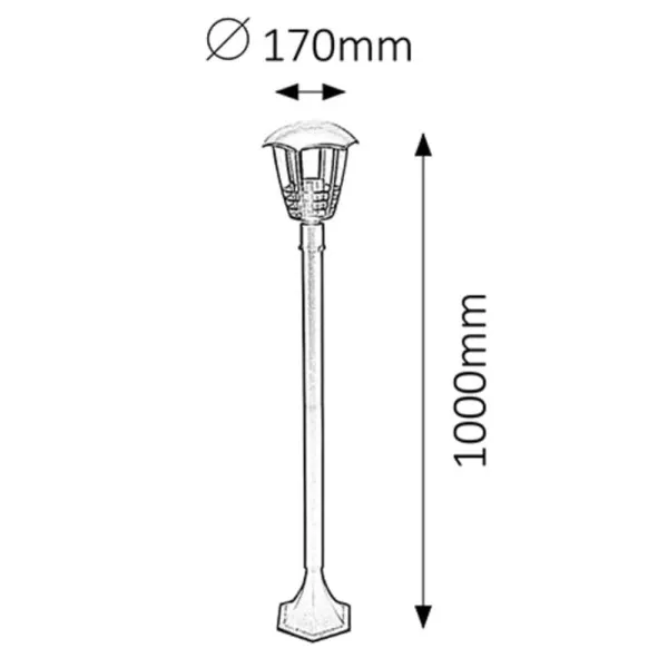 Marseille spoljna podna lampa E27 60W IP44 crna (8568) Slika 2