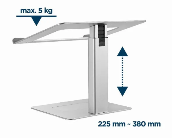 GEMBIRD NBS-D1-02 Gembird podesivo postolje za laptop 15,6, max.5kg, 225~380mm, aluminum Slika 1