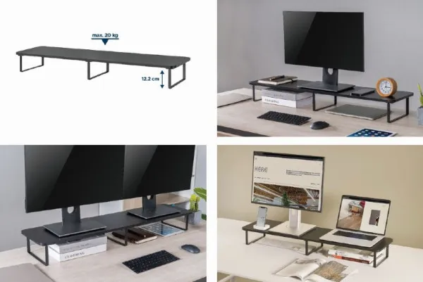 GEMBIRD MS-TABLE2-01 Gembird postolje za dva monitora 1000x260x122mm Slika 4