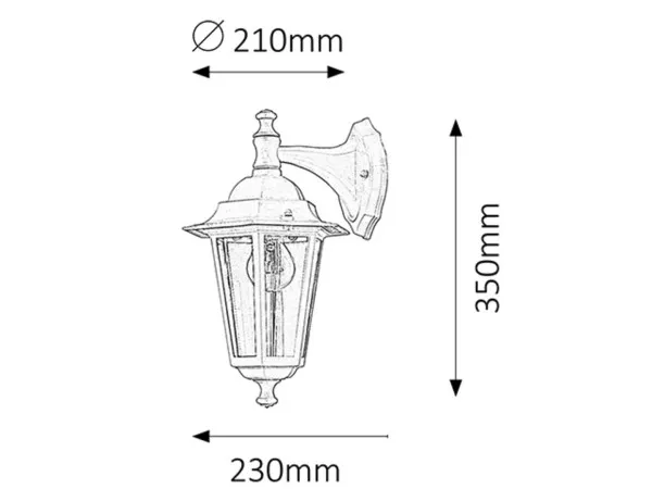 Spoljna zidna lampa Velence E27 60W ip43 crna 8202 Slika 2