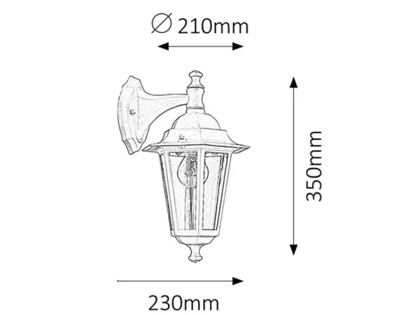 Spoljna zidna lampa Velence E27 60W ip43 bela 8201- Slika 2