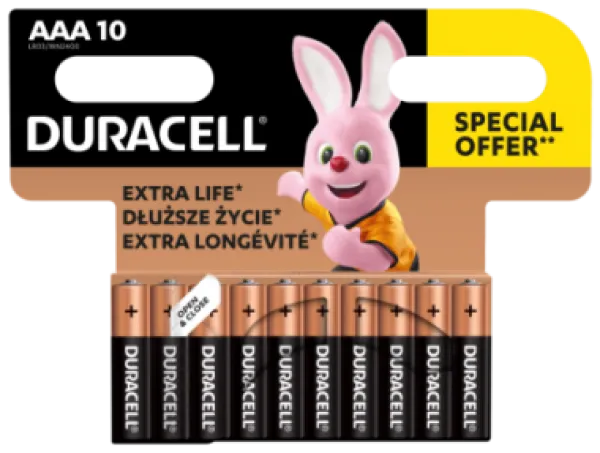 DURACELL Duracell AAA PAK10 CK, Basic nova 1.5V LR3 MN2400, ALKALNE baterije duralock Slika 1