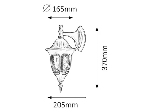 Spoljna zidna lampa Milano E27 60W IP43 (8341) Slika 2