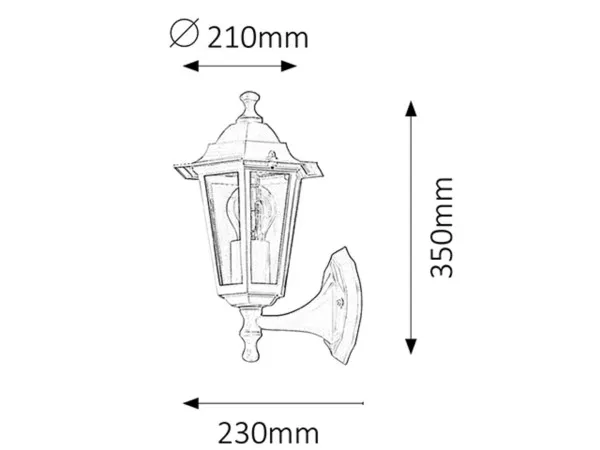 Spoljna zidna lampa Velence E27 60w crna IP43 (8204) Slika 2