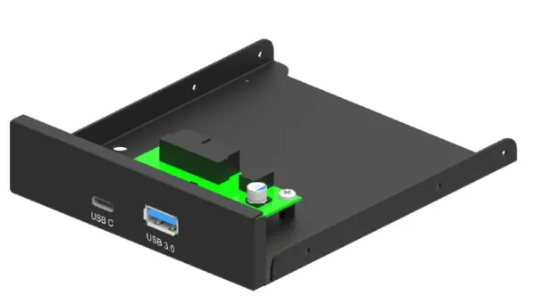 GEMBIRD FDI3-U3C-01 Gembird interni 3.5 prednji PC panel USB 3.1 Type-A + Type-C port, crni Slika 1