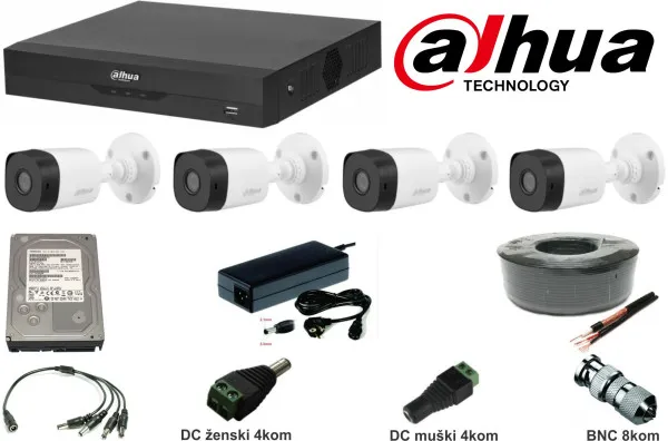 Dahua SET-01 * 4 kamere + DVR, FULL HD, 2TB - NAJPRODAVANIJI (22620)