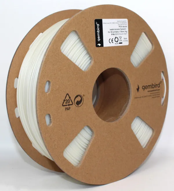 GEMBIRD 3DP-PVA-01-NAT PVA Filament za 3D stampac 1.75mm, kotur 1KG (filament rastvorljiv u vodi) NATURAL Slika 1