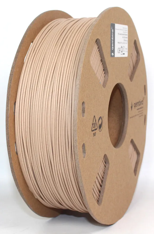 GEMBIRD 3DP-PLA-WD-01-NAT PLA Filament za 3D stampac 1.75mm, kotur 1KG wood natural Slika 4