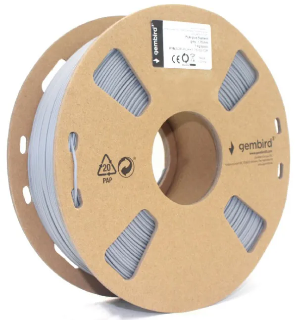 GEMBIRD 3DP-PLA+1.75-02-GR PLA-PLUS Filament za 3D stampac 1,75mm kotur 1KG Grey (jaci od standardnog PLA) Slika 3