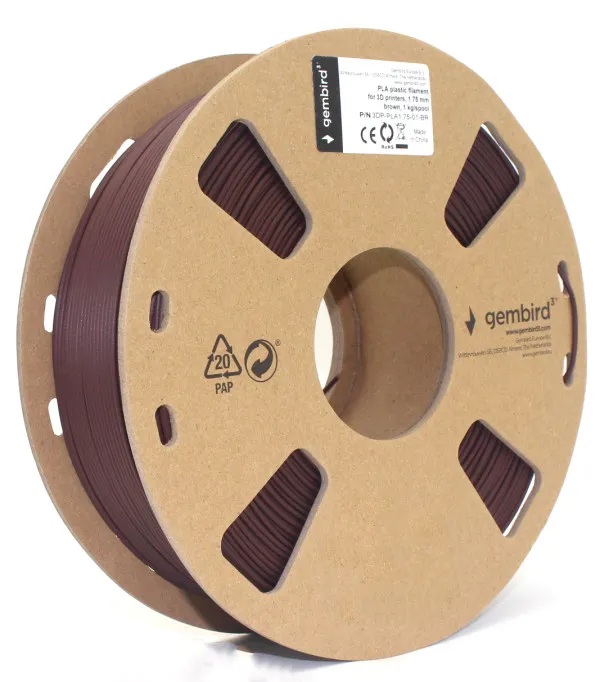 GEMBIRD 3DP-PLA1.75-01-BR PLA Filament za 3D stampac 1.75mm, kotur 1KG, Brown Slika 1