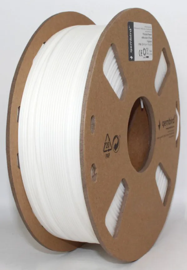 GEMBIRD 3DP-PLA+1.75-02-W PLA-PLUS Filament za 3D stampac 1,75mm kotur 1KG White (jaci od standardnog PLA) Slika 1