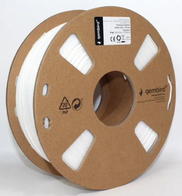 GEMBIRD 3DP-PLA+1.75-02-W PLA-PLUS Filament za 3D stampac 1,75mm kotur 1KG White (jaci od standardnog PLA) Slika 3