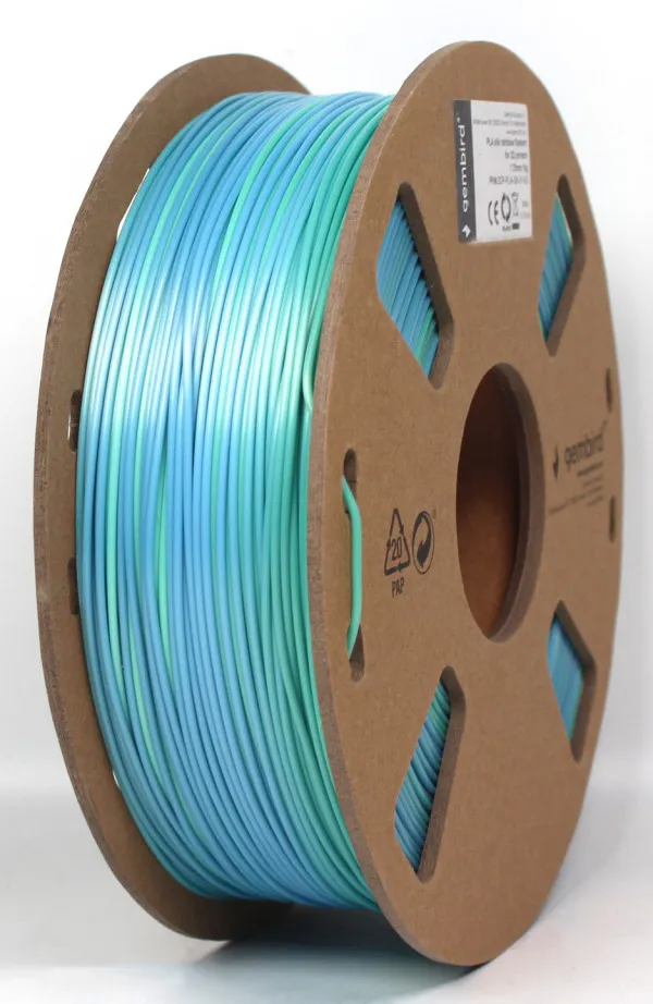 GEMBIRD 3DP-PLA-SK-01-BG PLA Svilenkasti duga Filament za 3D stampac 1.75mm, kotur 1KG blue/green Slika 4