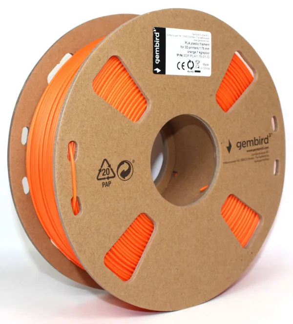 GEMBIRD 3DP-PLA1.75-01-O PLA Filament za 3D stampac 1,75mm kotur 1KG ORANGE Slika 1