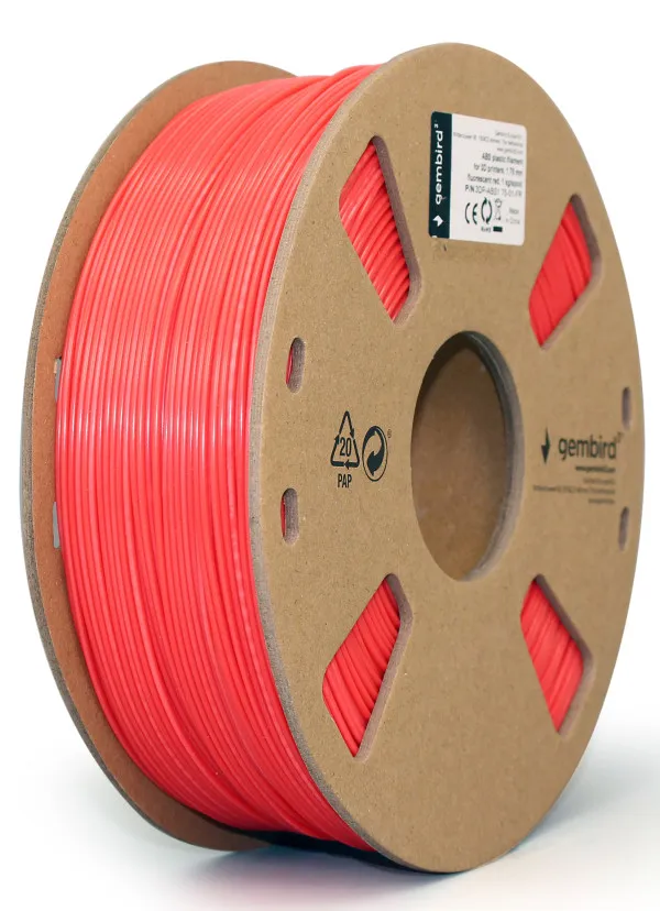 GEMBIRD 3DP-ABS1.75-01-FR ABS Filament za 3D stampac 1.75mm, kotur 1KG, plamen sjajan RED Slika 3