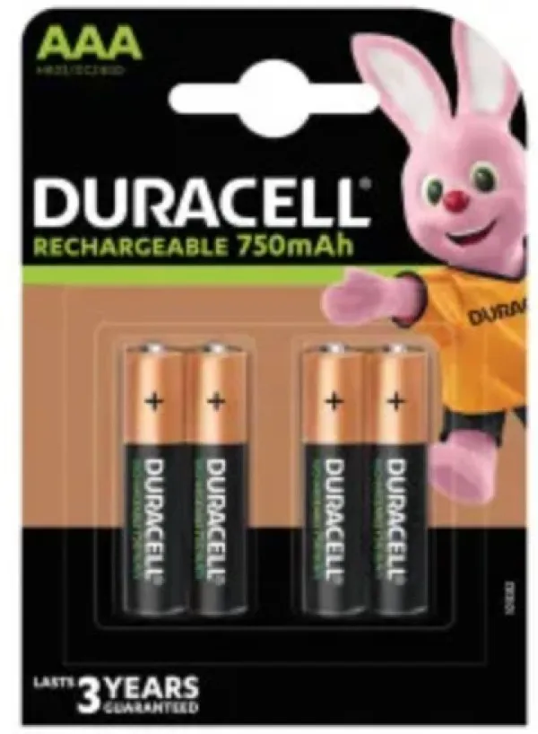 DURACELL Duracell 750mAh AAA R3 MN2400, PAK4 CK,punjive NiMH baterije (rechargeable Duralock StayCharged 3g) Slika 2