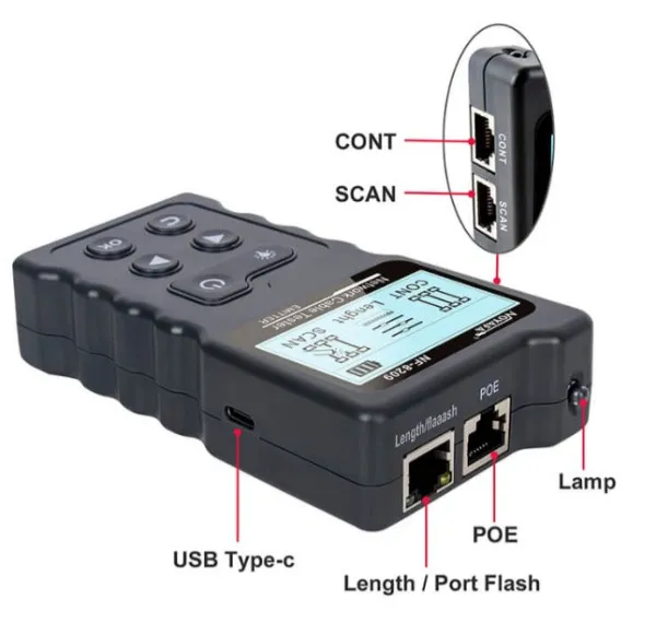 Tester Kablovski LAN POE Noyafa NF-8209 Digital, Analog, i PoE LAN TESTER I TRAGAC KABLOVA Slika 8