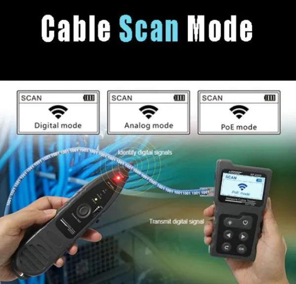 Tester Kablovski LAN POE Noyafa NF-8209 Digital, Analog, i PoE LAN TESTER I TRAGAC KABLOVA Slika 3